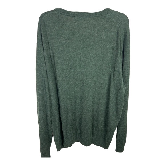 Men's TURNBURY Hunter Green Merino Wool V-Neck Sweater 2XL AC574 - Picture 10 of 10